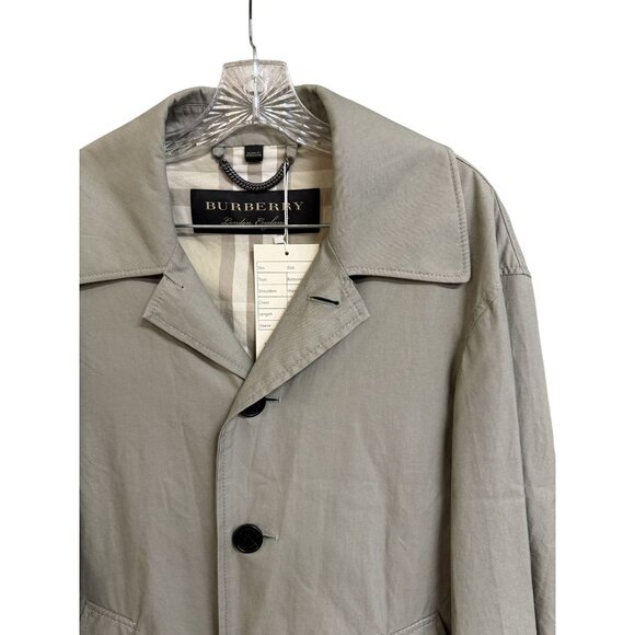 Burberry Beige Cotton Trench Coat With Button Closure & Belted Back - Picture 4 of 16